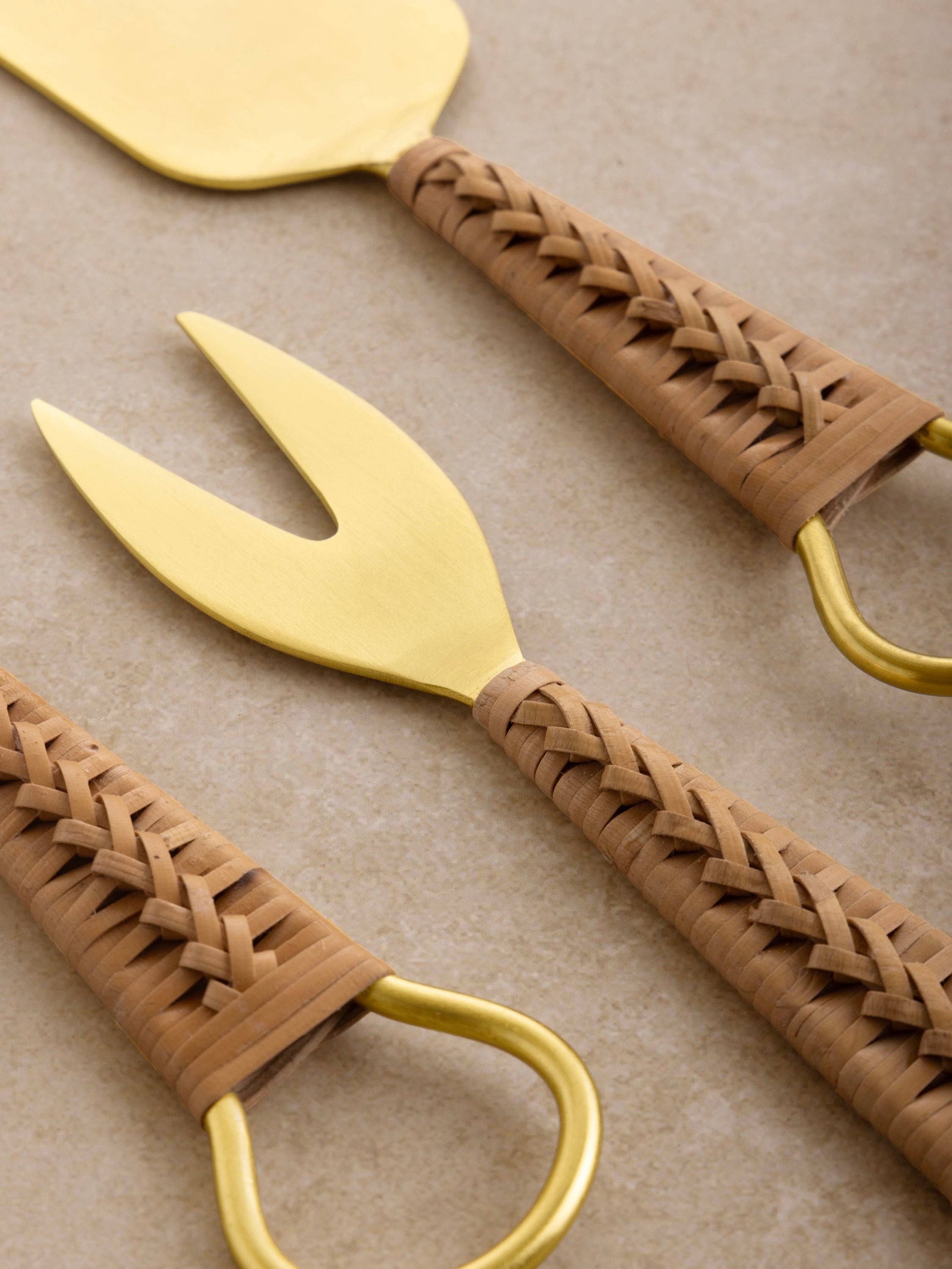 Helsinki Rattan Cheese Knives