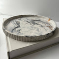 Joma - Concrete Fluted Tray | Round Tray Centerpiece