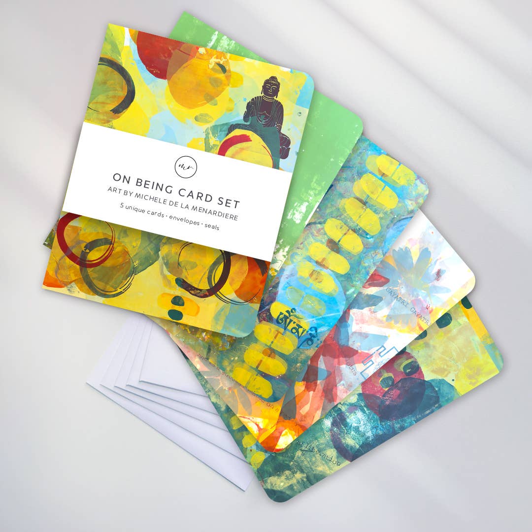 Elegant Meditative Art Card Set –On Being (5 Cards)