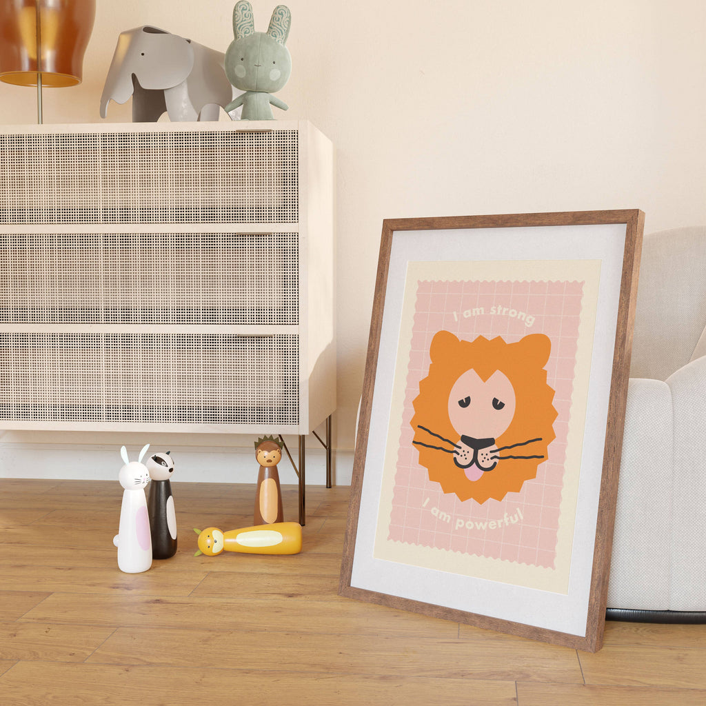 I Am Powerful Print -  Kids Affirmation Animal Art