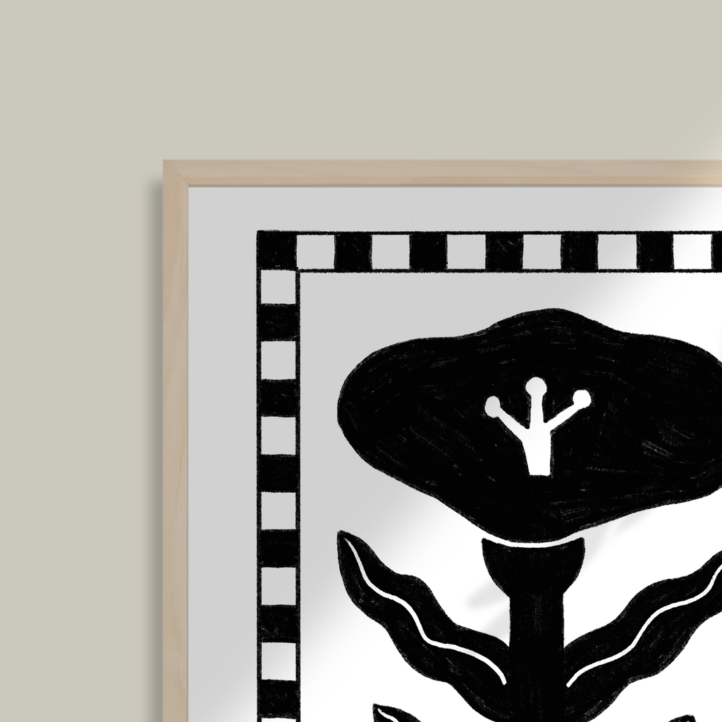 Checkered Flower Art Print