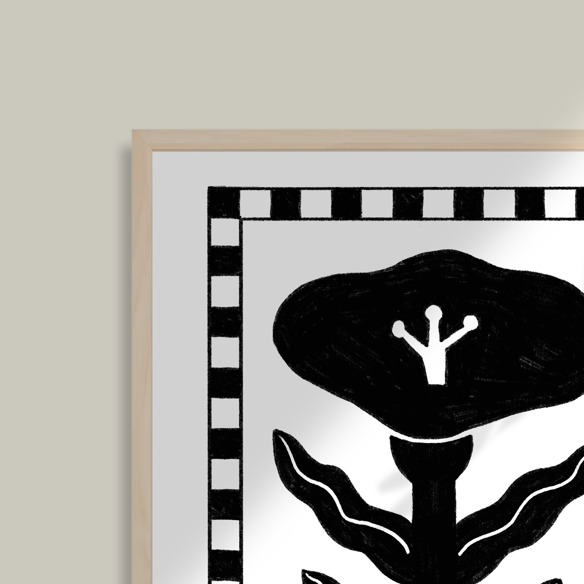 Checkered Flower Art Print
