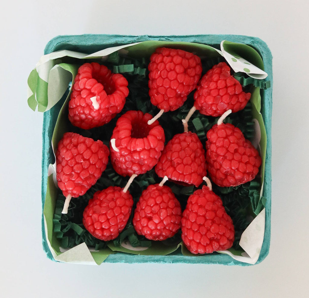 Raspberry Beeswax Birthday Candles