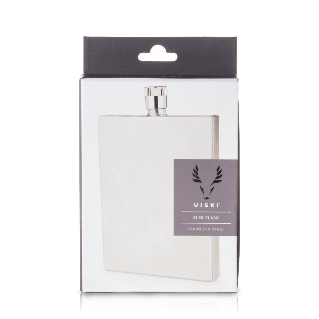 Harrison Polished Stainless Steel Slim Flask