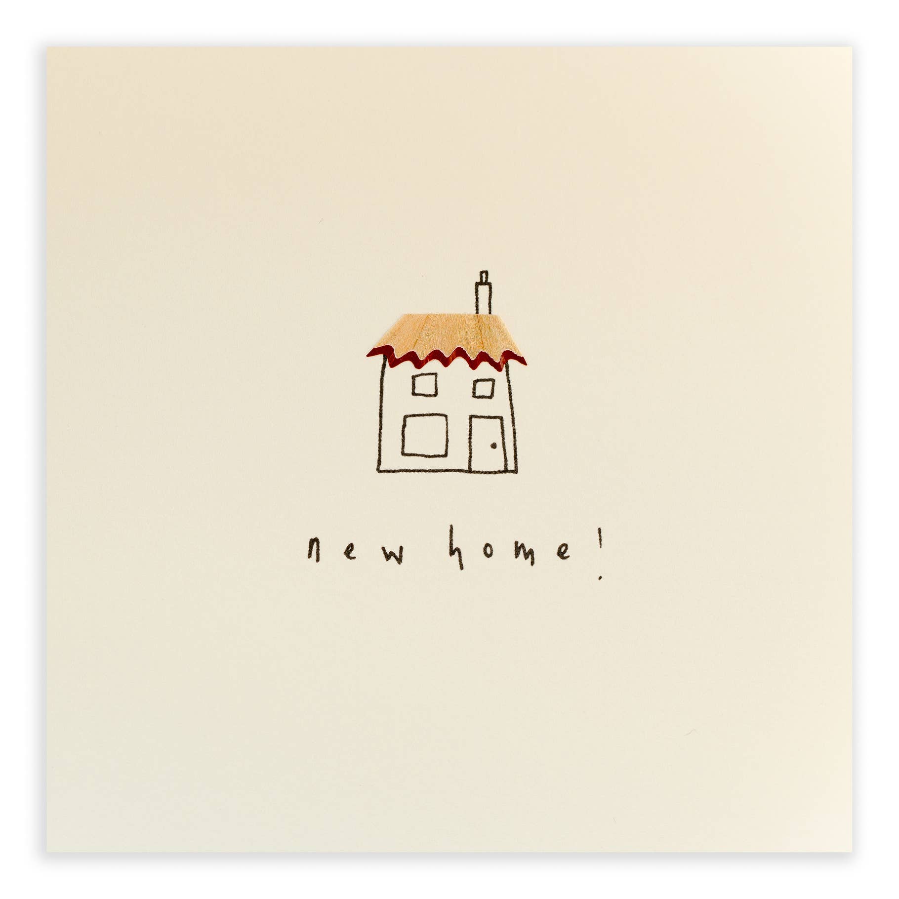 New Home Greeting Card – Handfinished Real Pencil Shavings