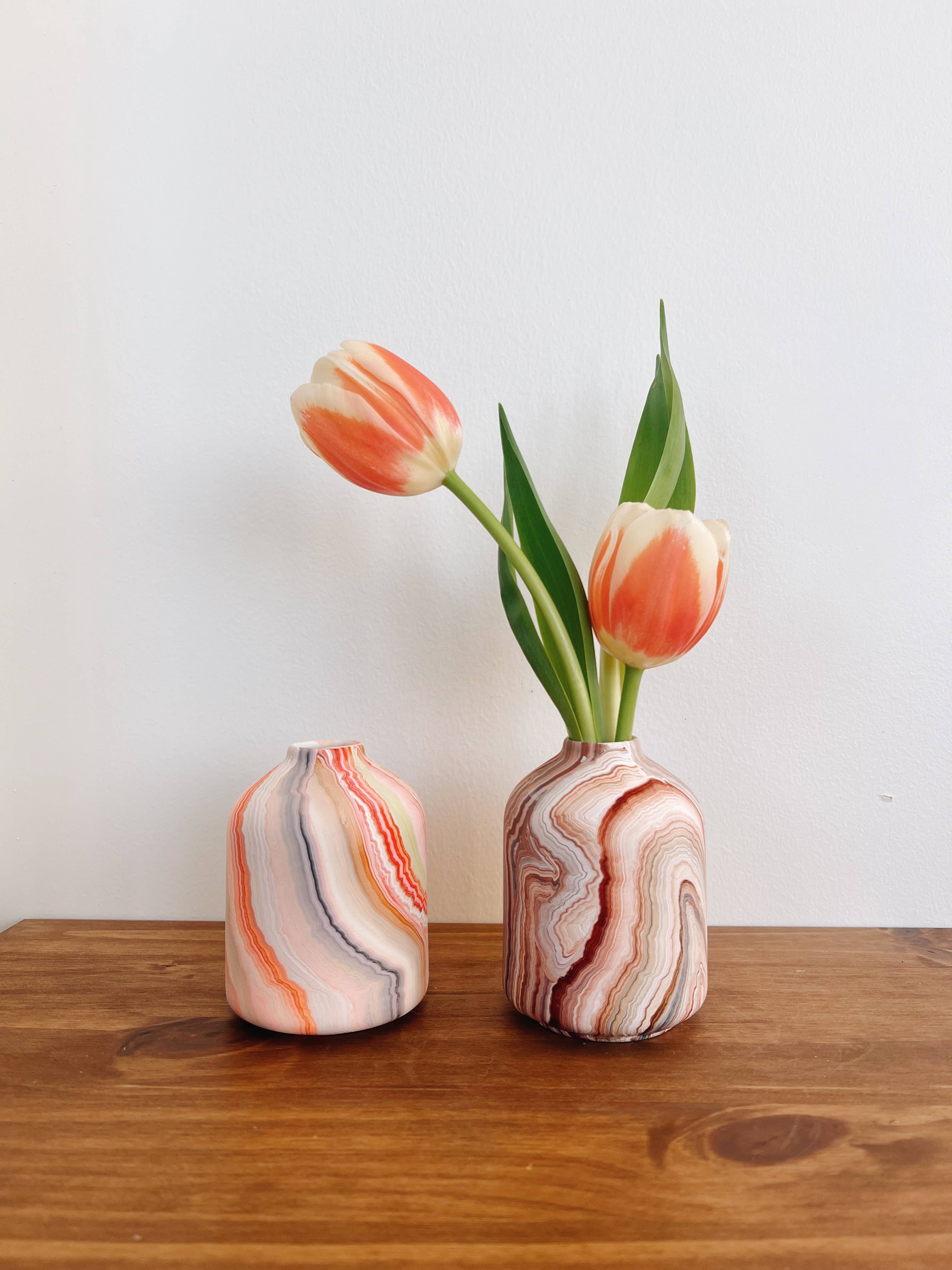Hand Painted Marble Bud Vase