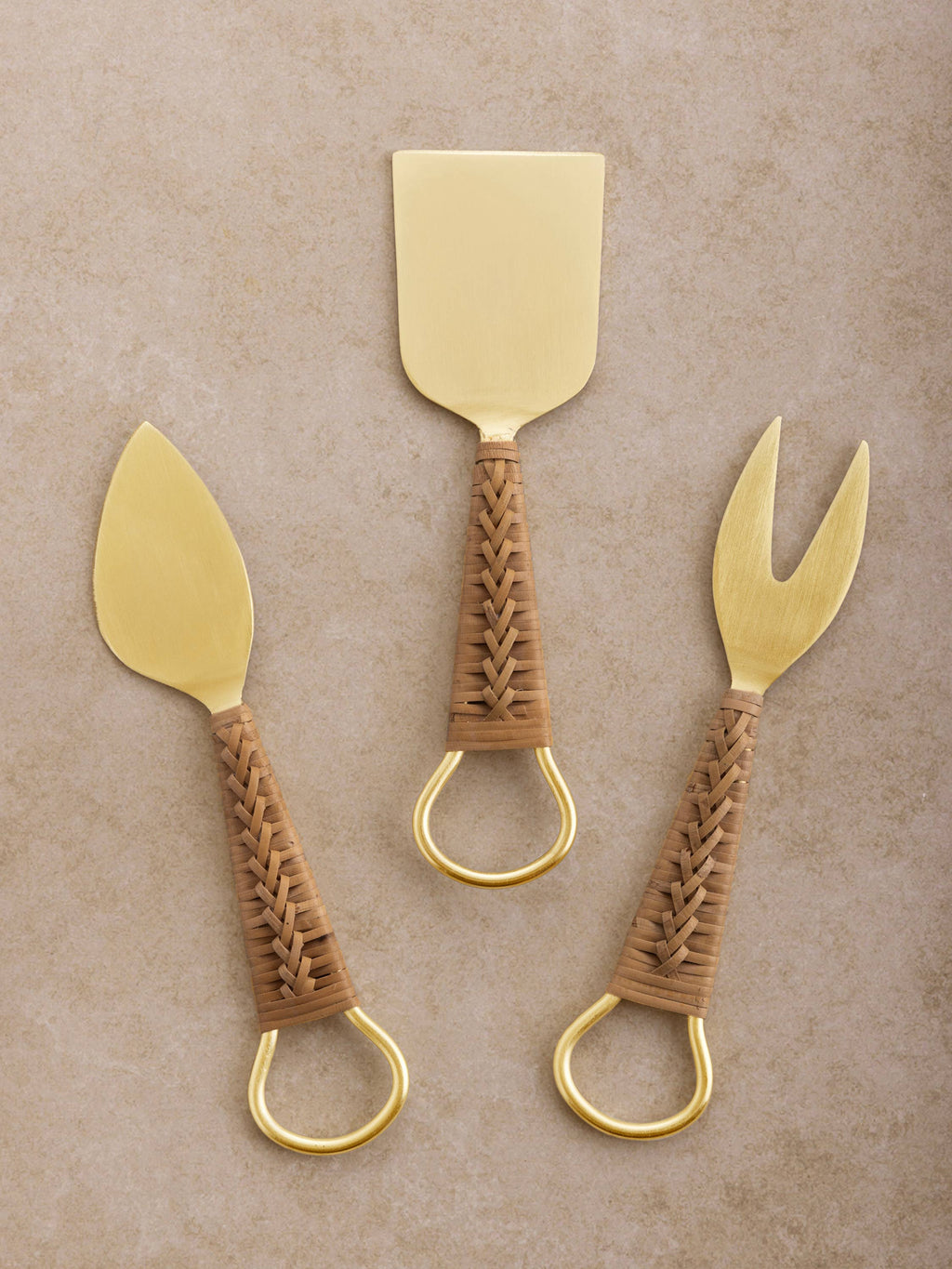Helsinki Rattan Cheese Knives