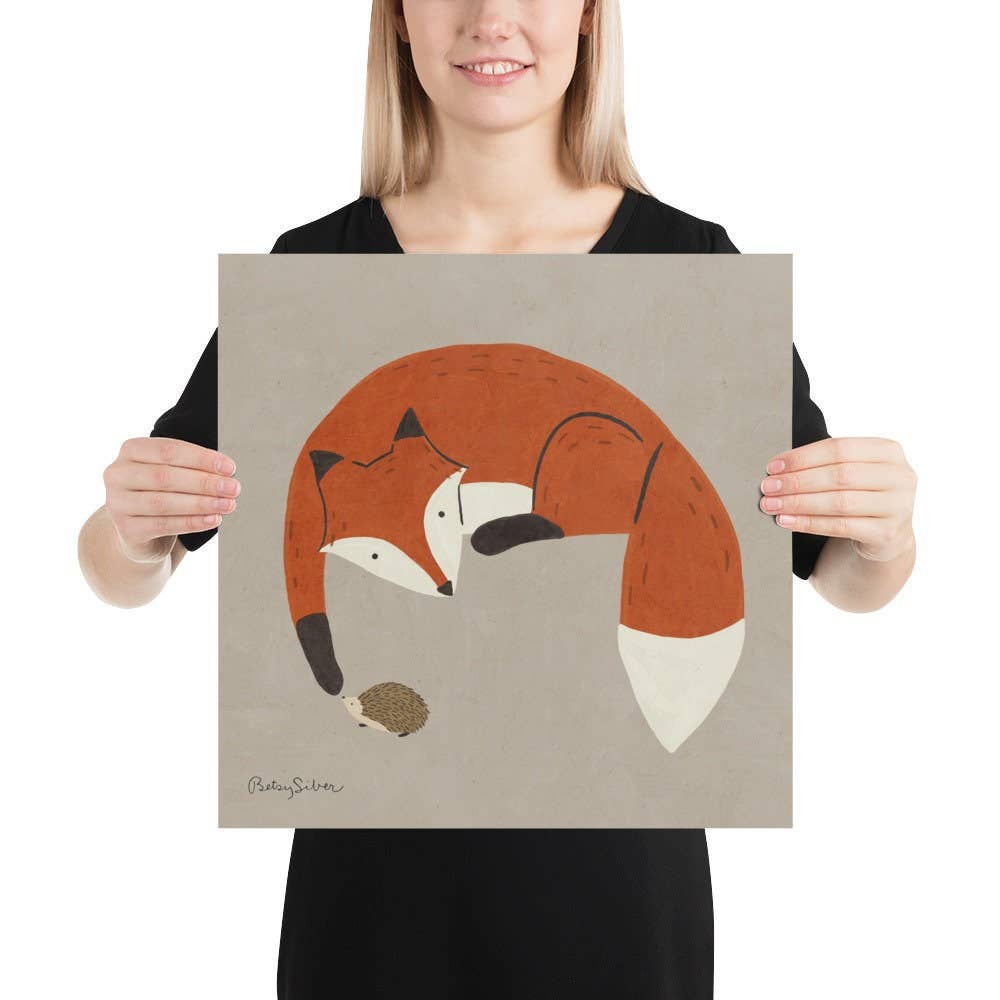 Fox and Hedgehog Art Print