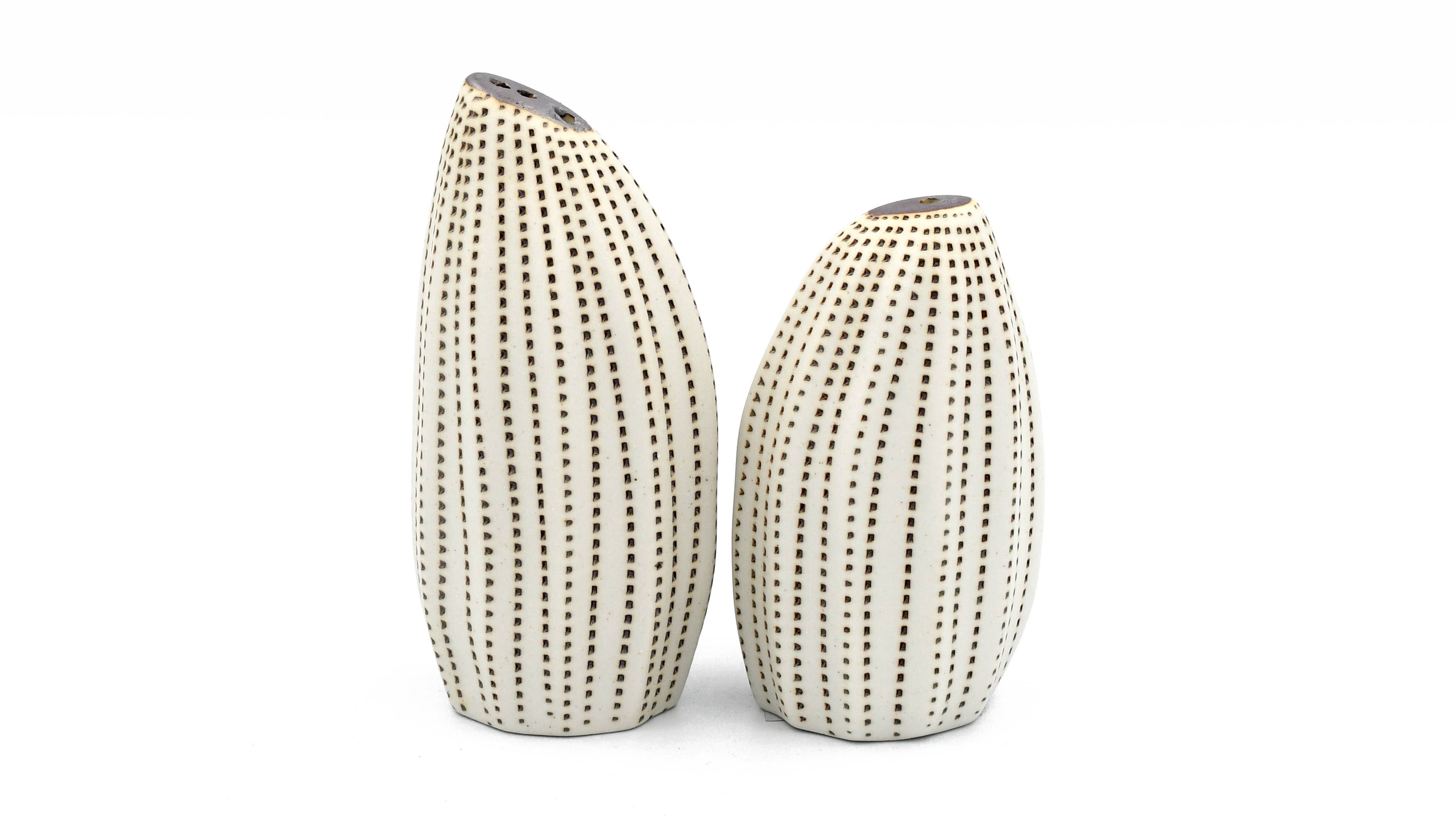 SP069W23 Seda Handcrafted Porcelain Salt and Pepper Shaker Set