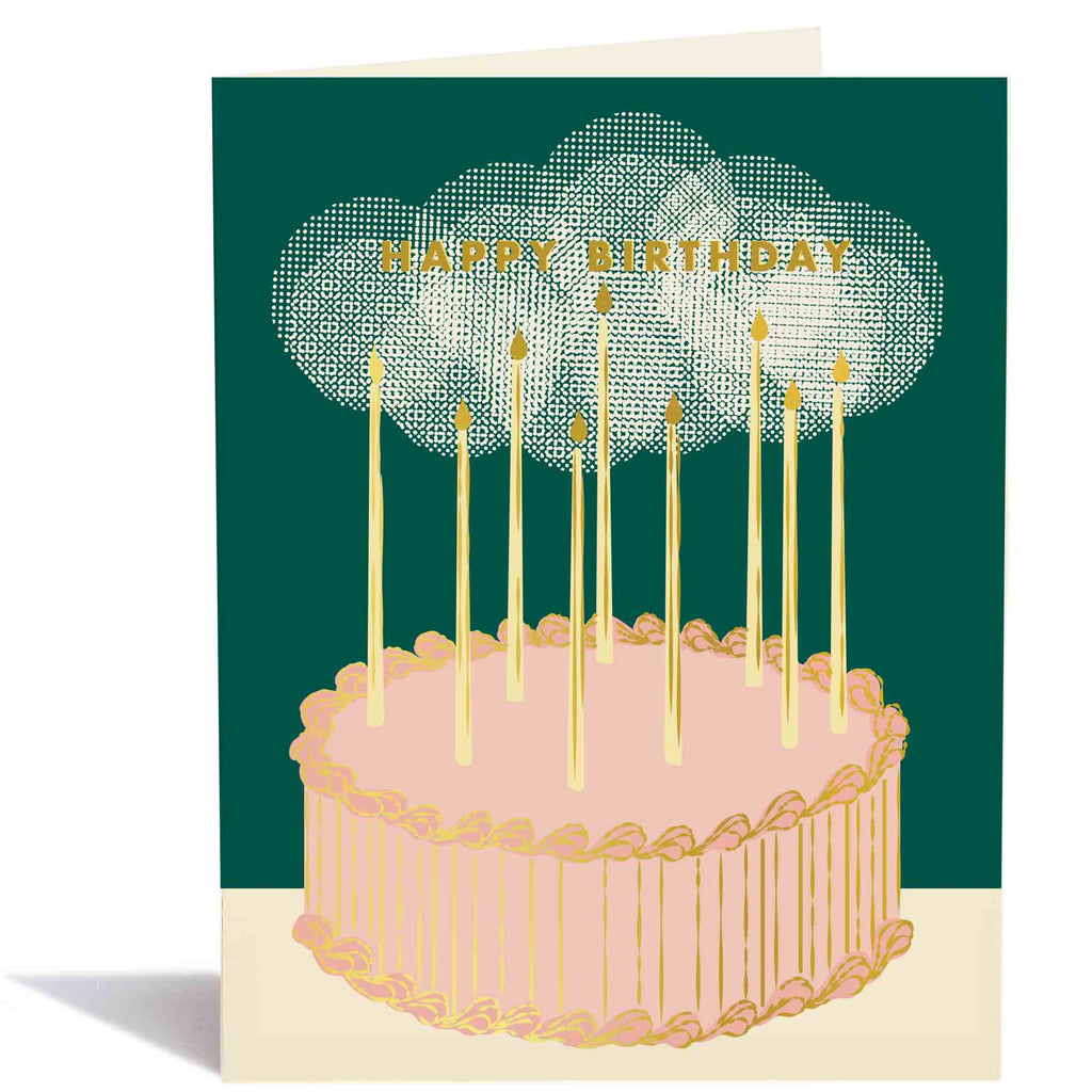 Glowy Birthday Cake | Gold Foil Birrthday Card