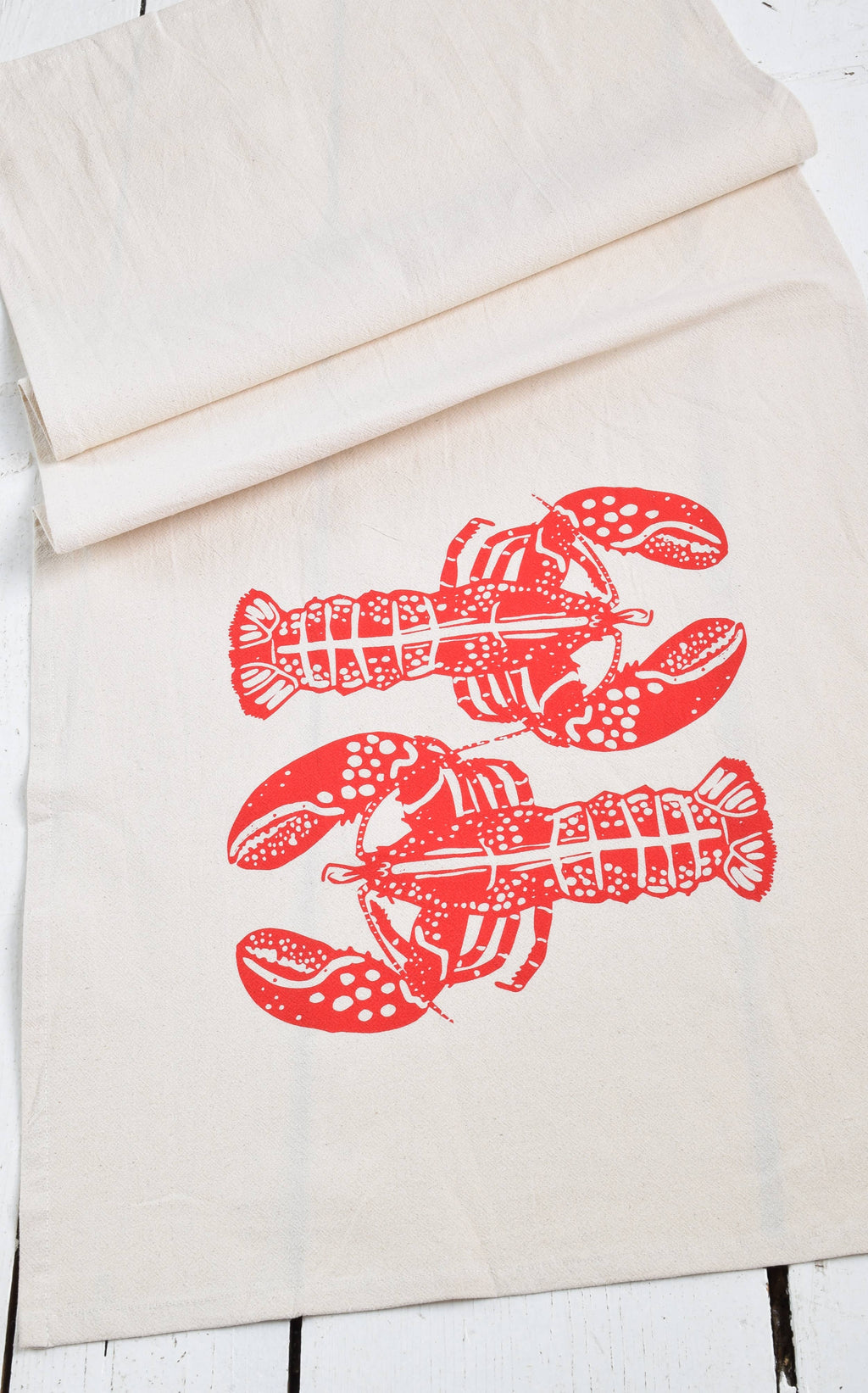 Double Lobster Tea Towel in Red - Nautical Gifts - Handmade