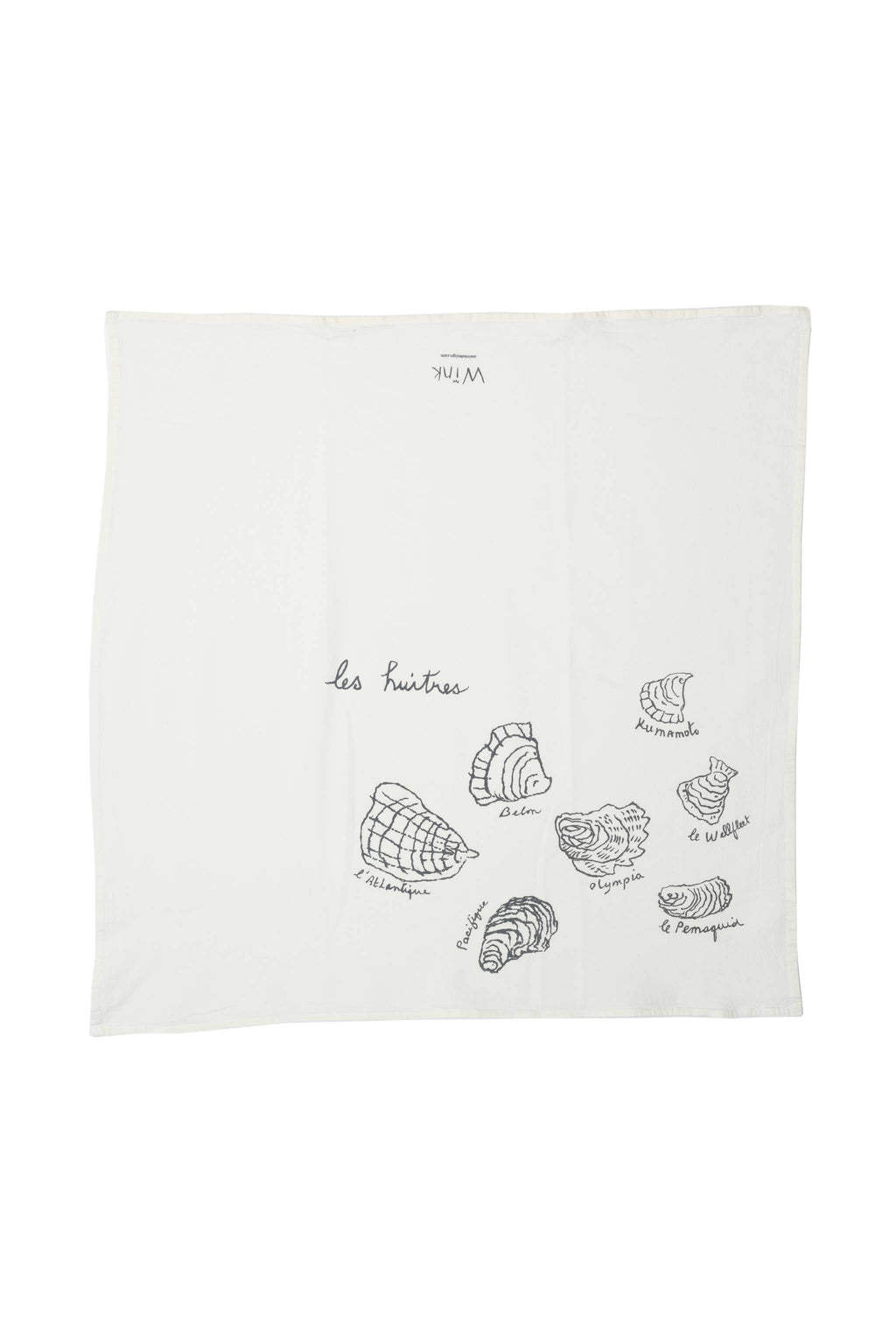 Oyster variety tea towel