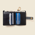 Snap Leather Wallet with key ring - Natural