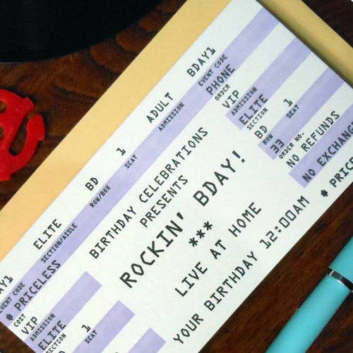 Birthday Rock Ticket