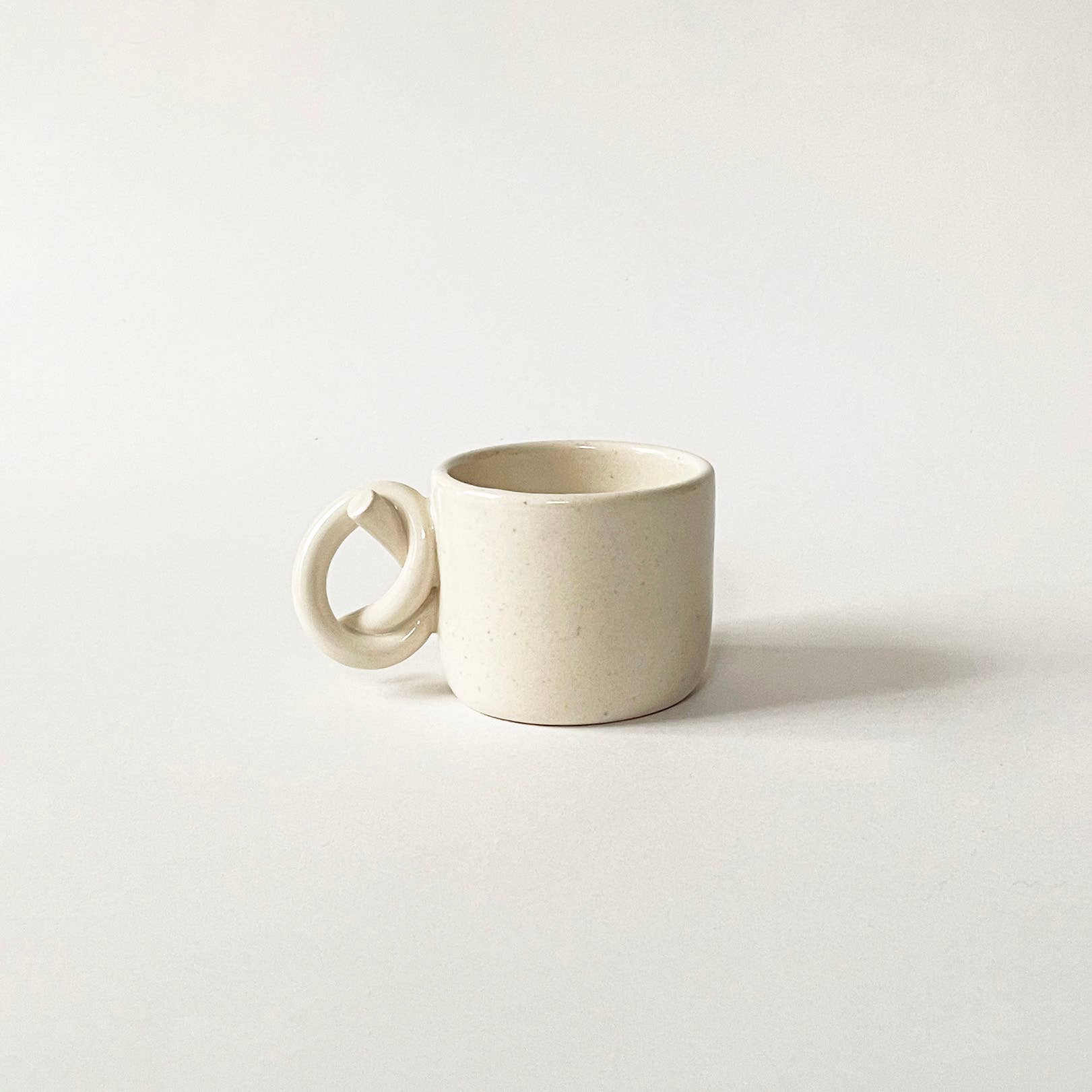 Handmade Ceramic Knot Handle Espresso Cup