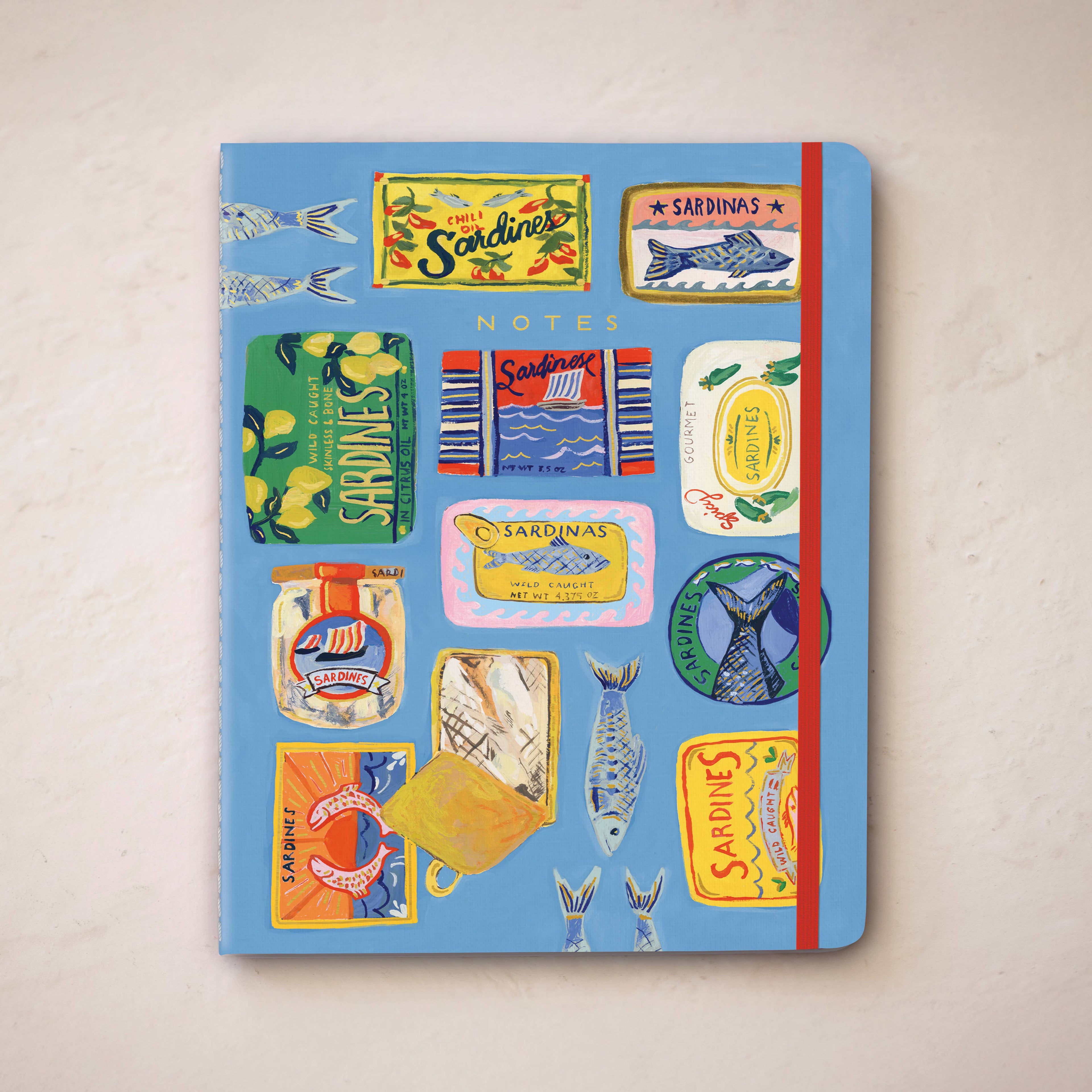 Blue Sardine Tins Sewn Trio Notebook Set
