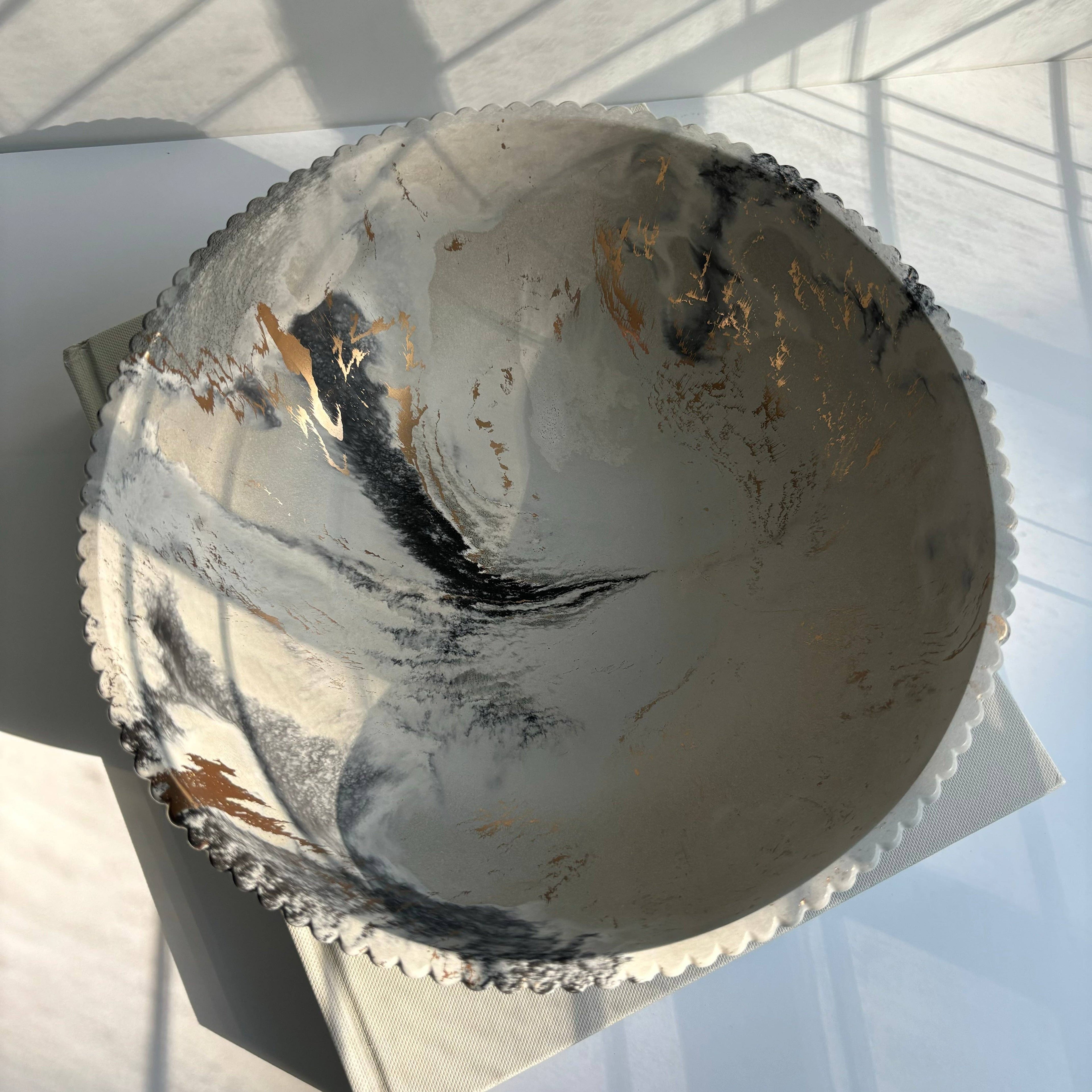 Temis - Fluted Bow | Approx. 10” Concrete Bowl