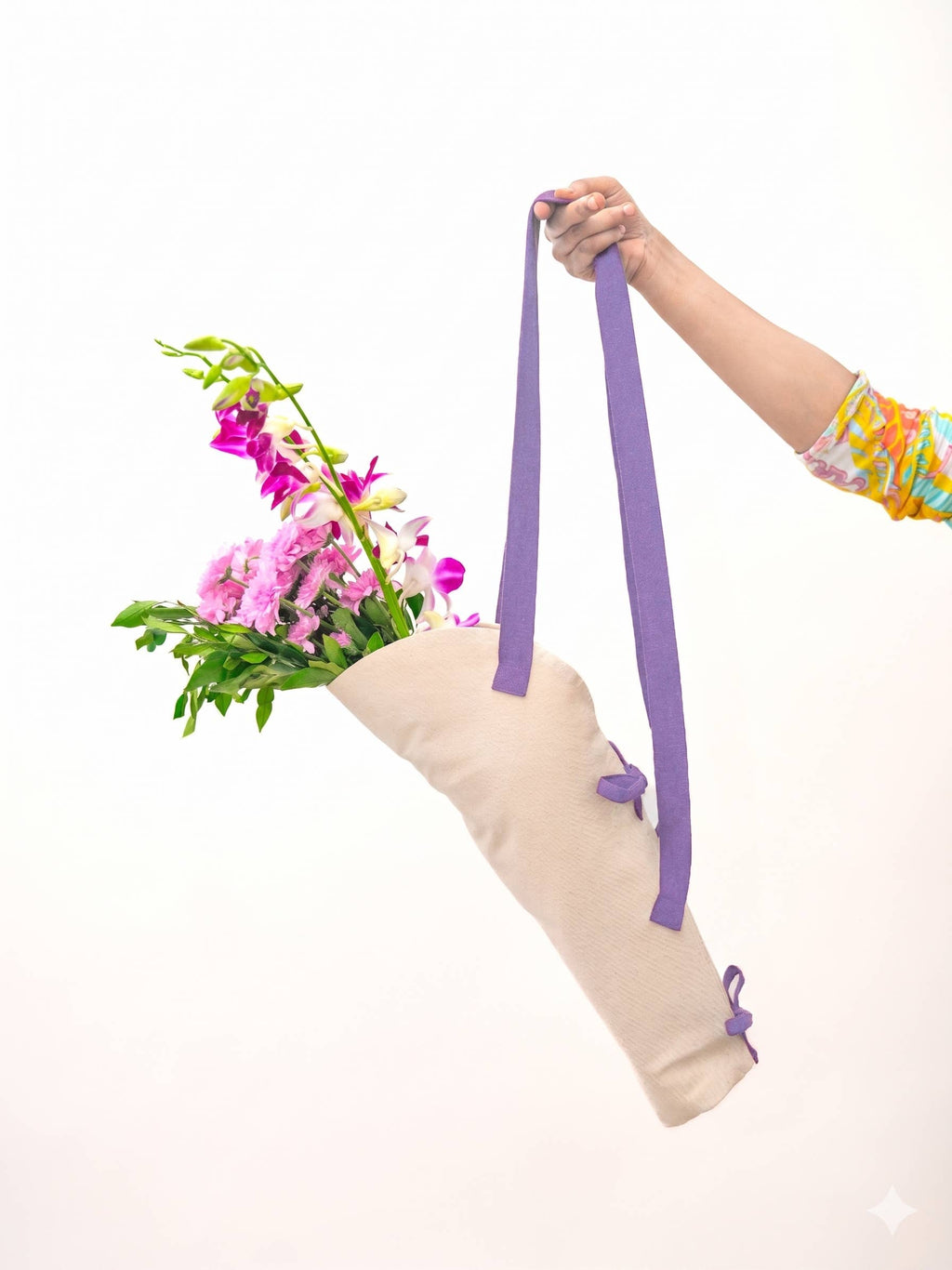 Canvas Flower Tote | Canvas Bouquet Bag | Unbranded