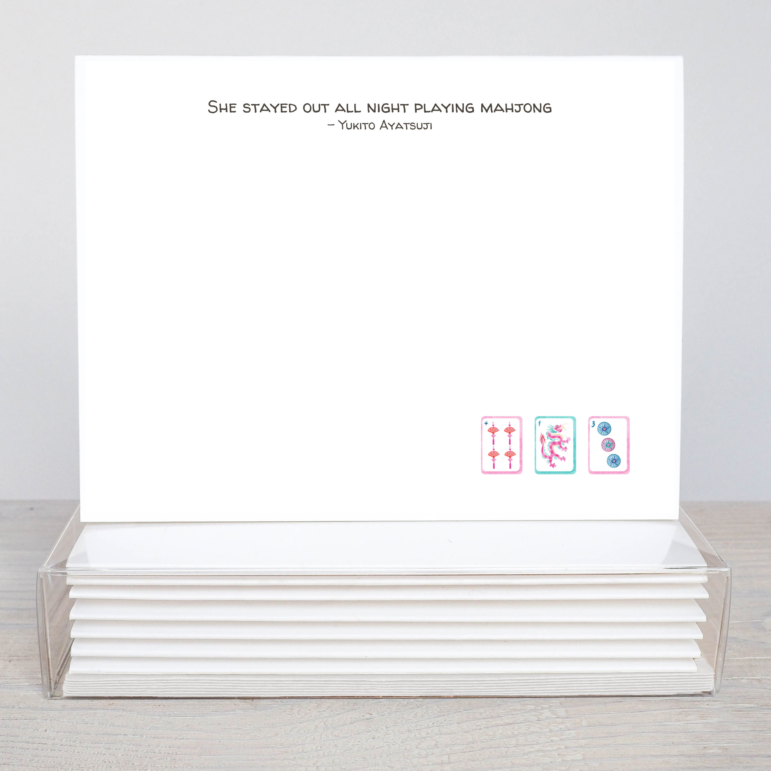 Mahjong Box Card Set - Watercolor Mahjong Stationery