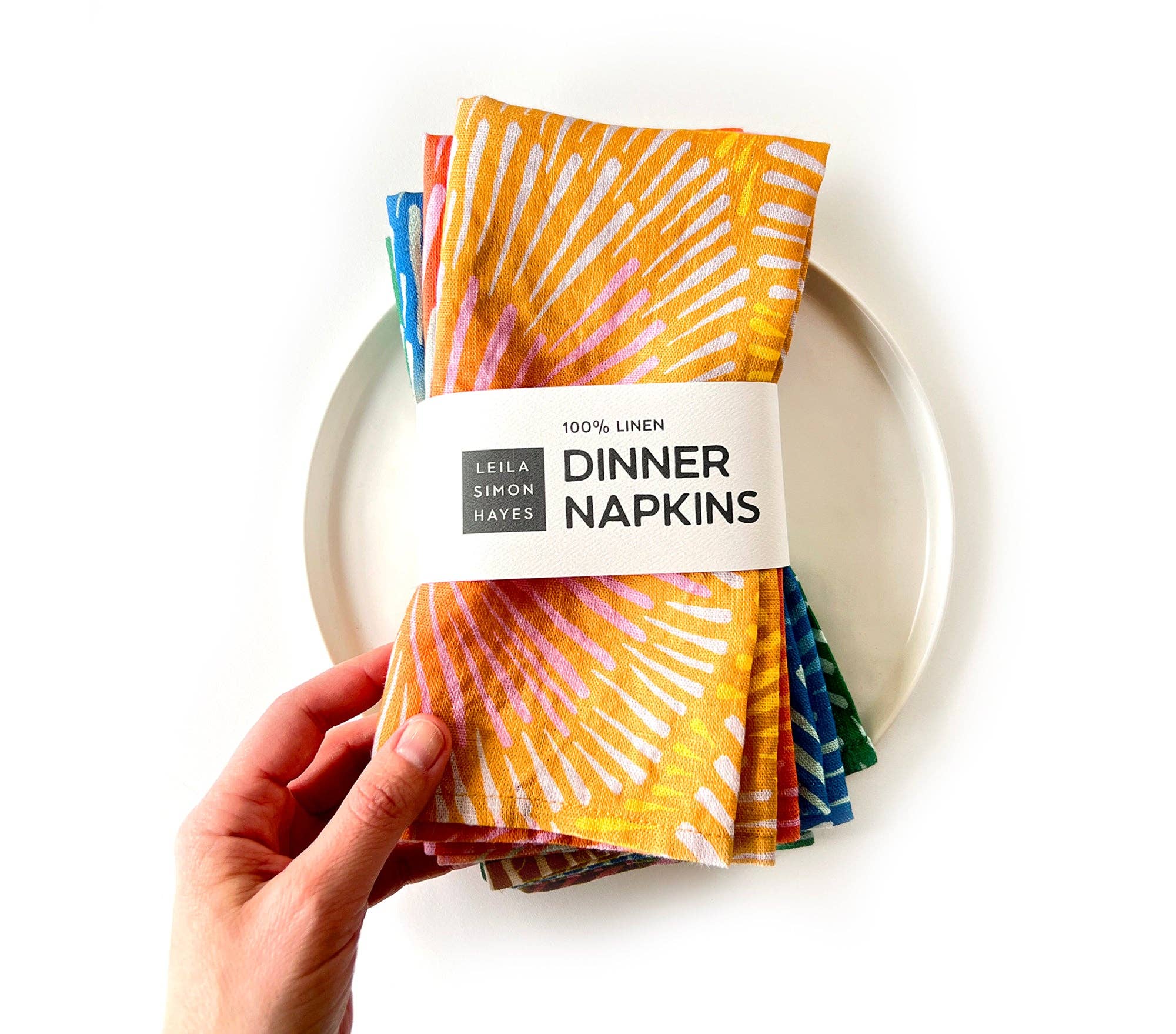 Burst linen napkin, set of 4 colors