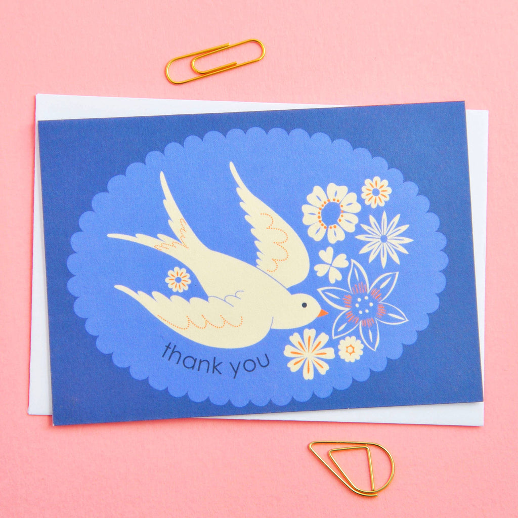 Birds & Borders Thank You Card Notecard set