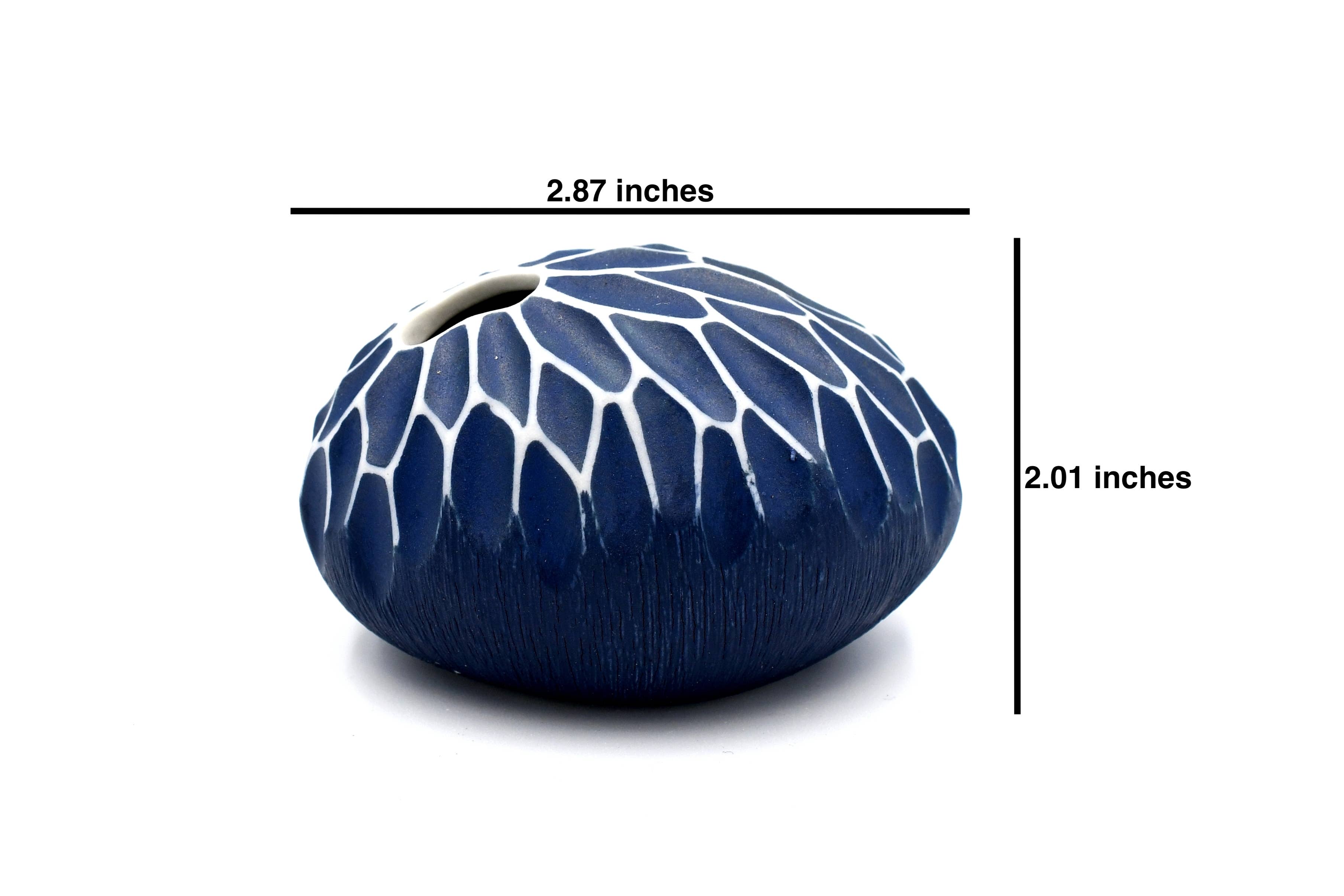 159W69BLUE PEBBLE MINI S-Handcrafted Porcelain Bud Vase