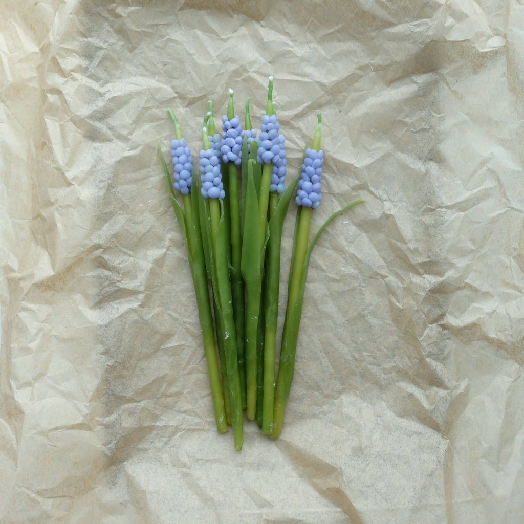 Muscari Flower Birthday Candles – Set of 5