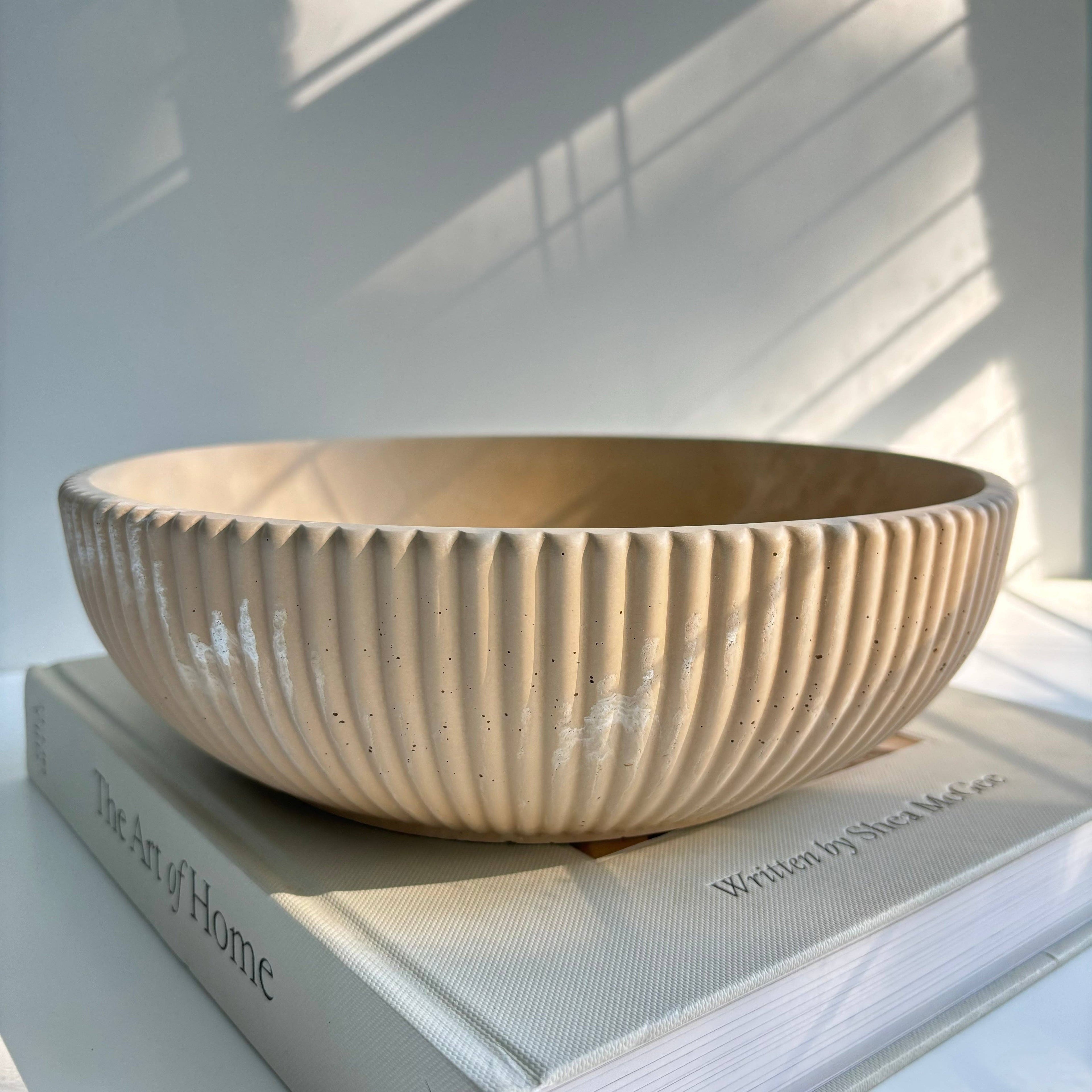 Temis - Fluted Bow | Approx. 10” Concrete Bowl