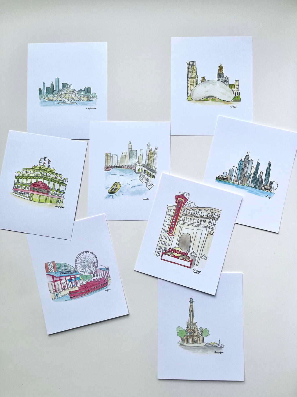 Chicago Watercolor Postcard pack