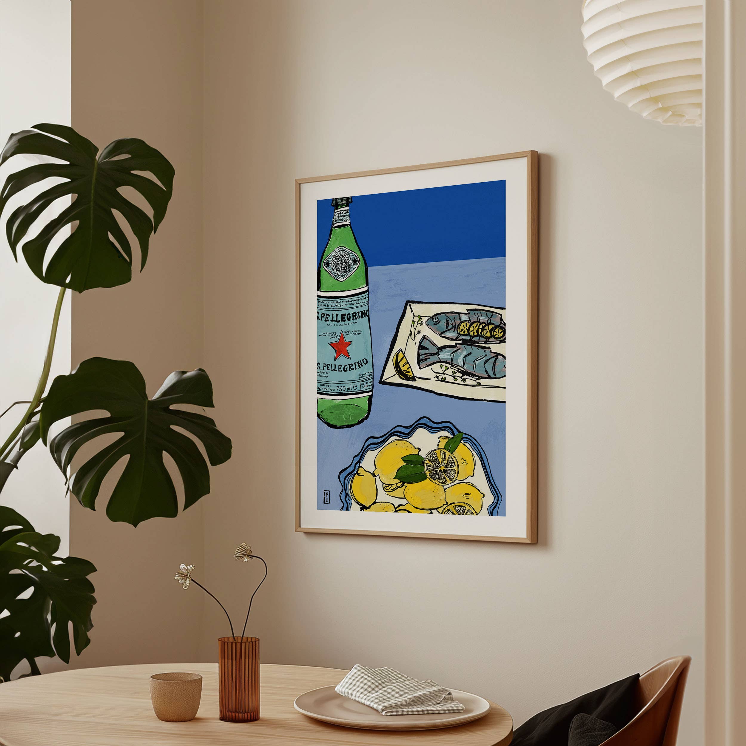 Lemon & Pellegrino Giclée Print: Italian Kitchen Wall Art