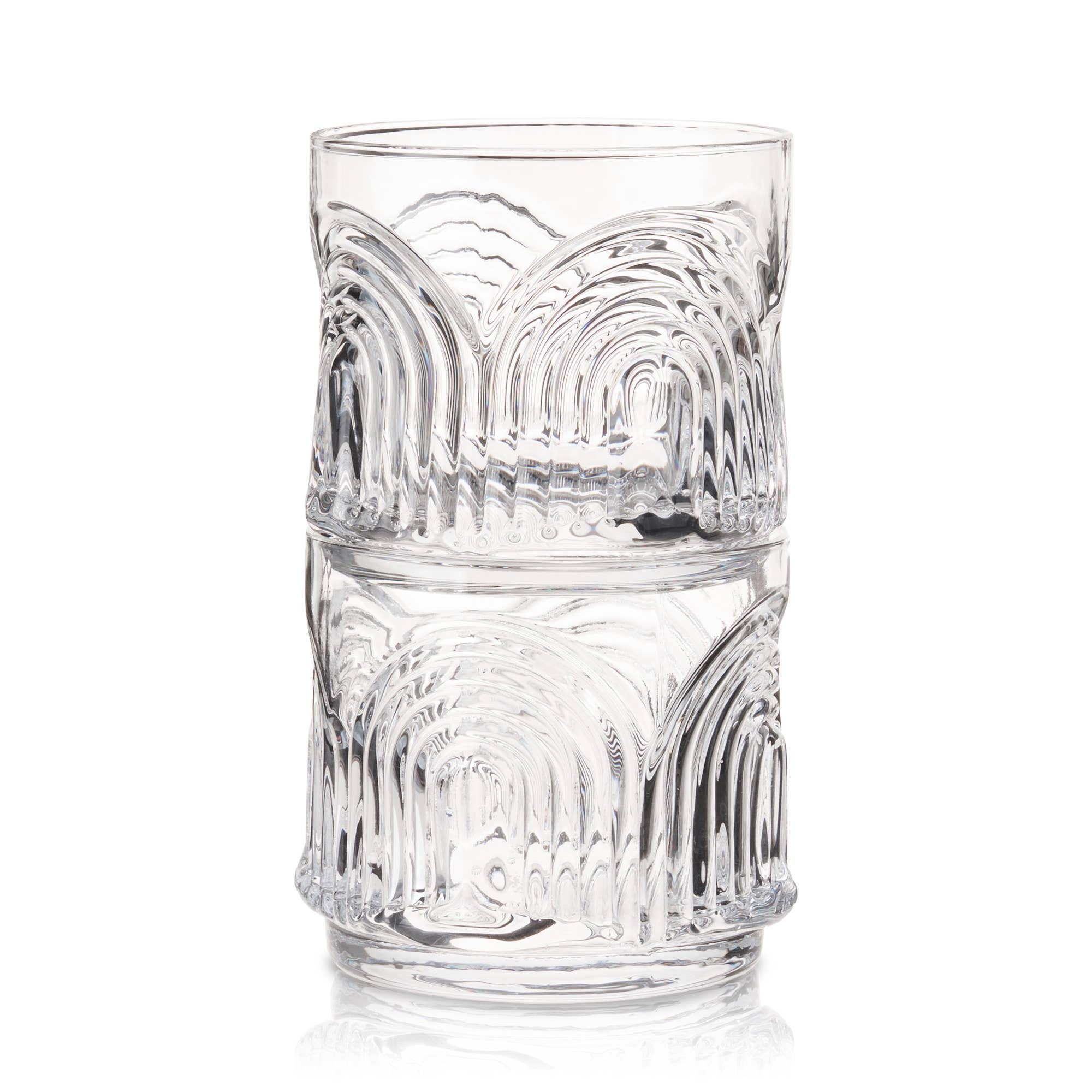 Deco Beau Crystal Lowball Tumblers Set of 2