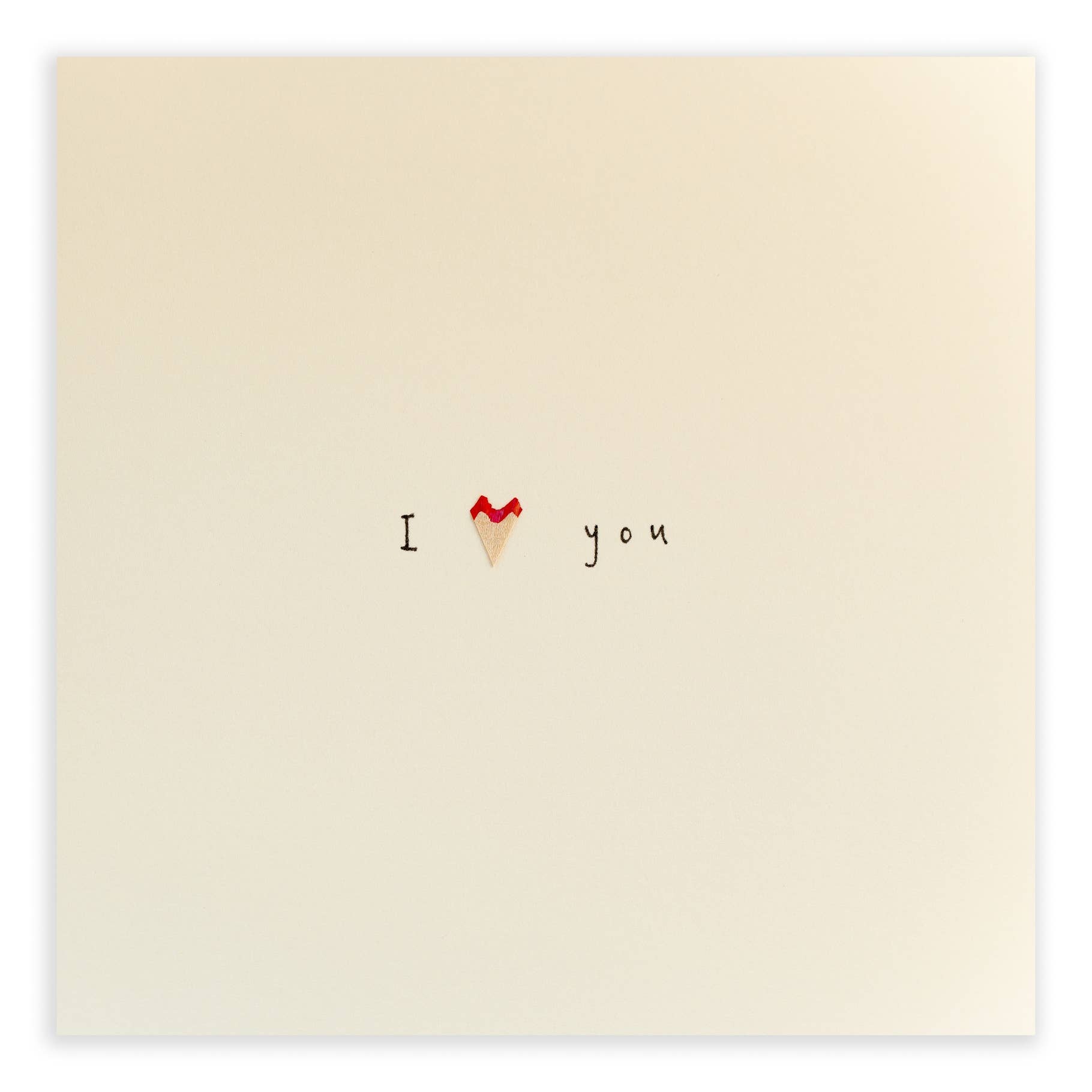I Love You Card– Handfinished UK Real Pencil Shaings