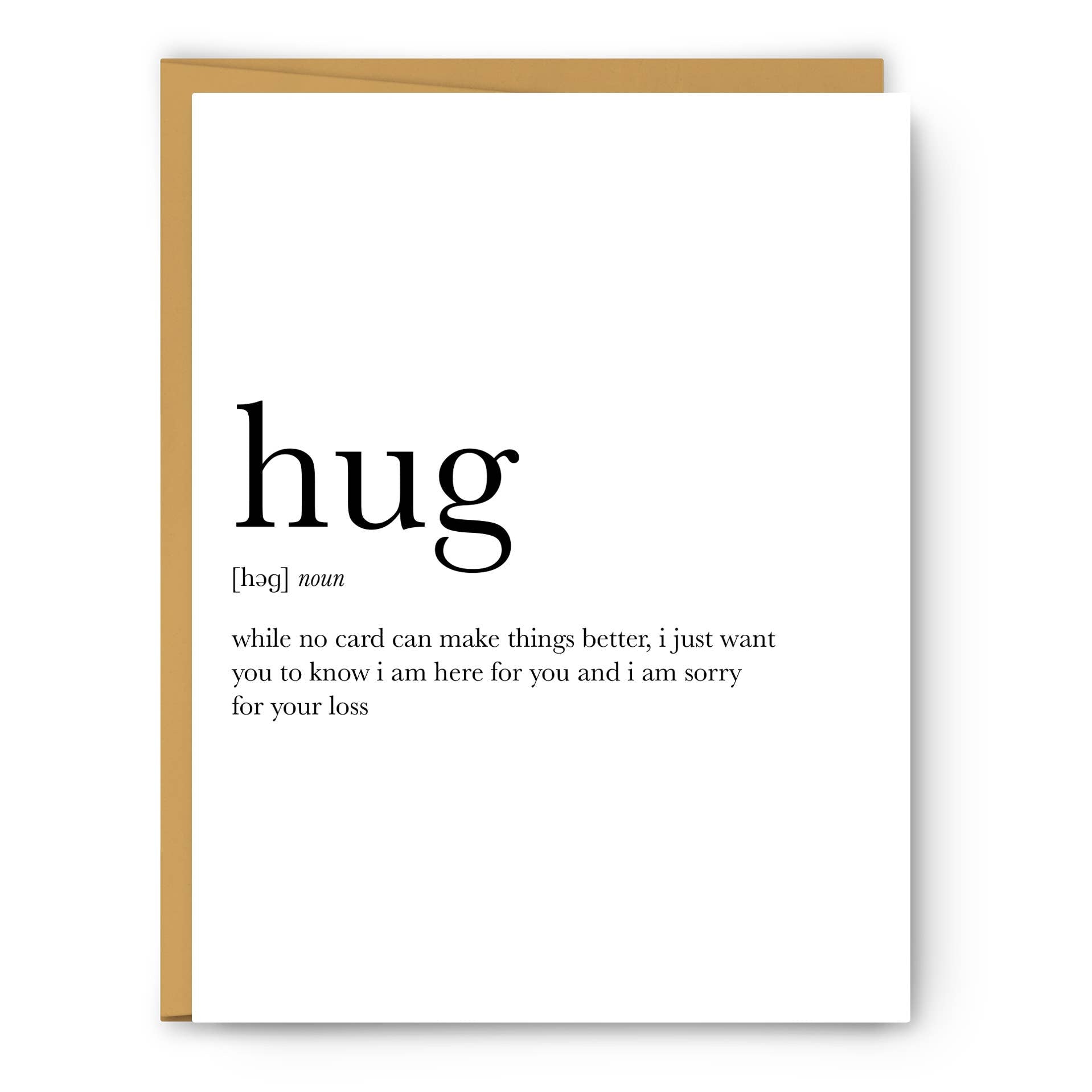 Hug Definition - Sympathy Card