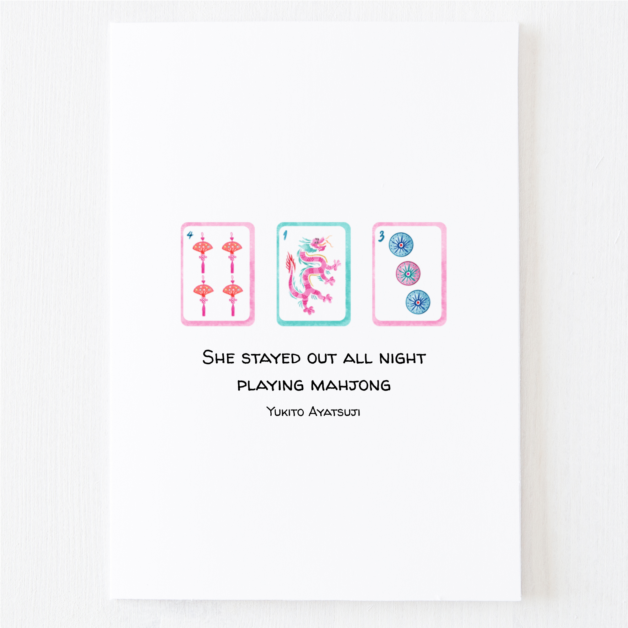 Mahjong Greeting Card - Fun Greeting Card for Girlfriends