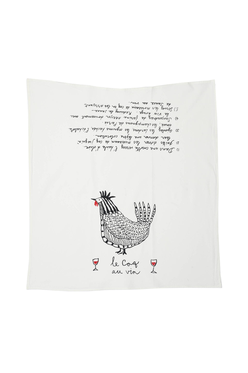 Coq au vin tea towel