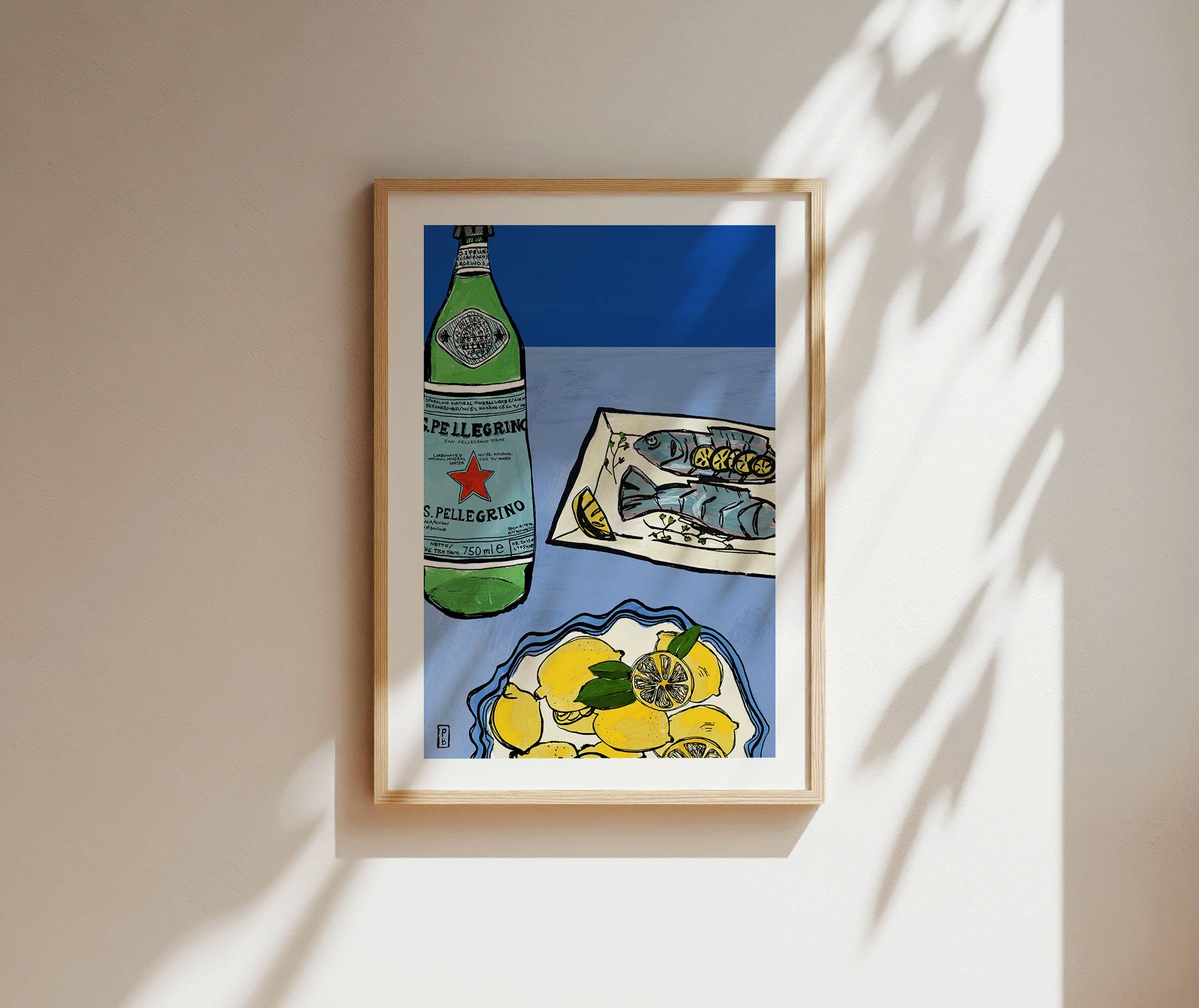 Lemon & Pellegrino Giclée Print: Italian Kitchen Wall Art