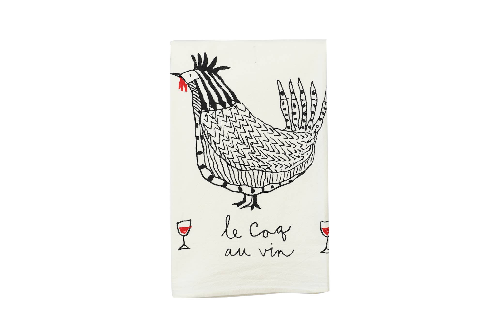 Coq au vin tea towel