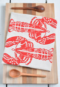 Double Lobster Tea Towel in Red - Nautical Gifts - Handmade