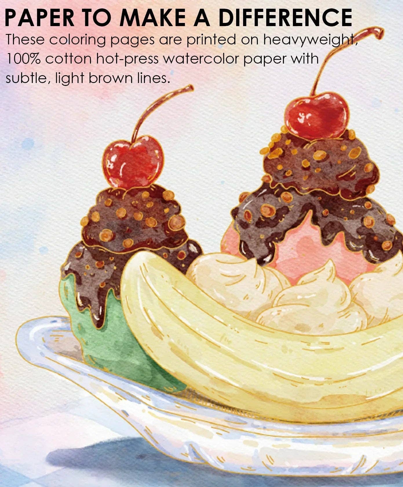Dessert-Themed  Watercolor Coloring Club Box
