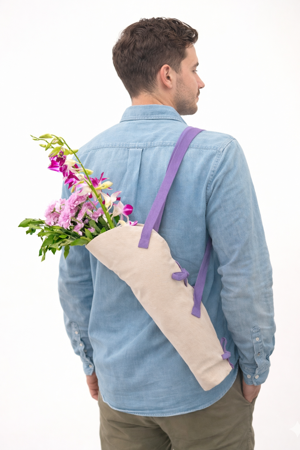 Canvas Flower Tote | Canvas Bouquet Bag | Unbranded