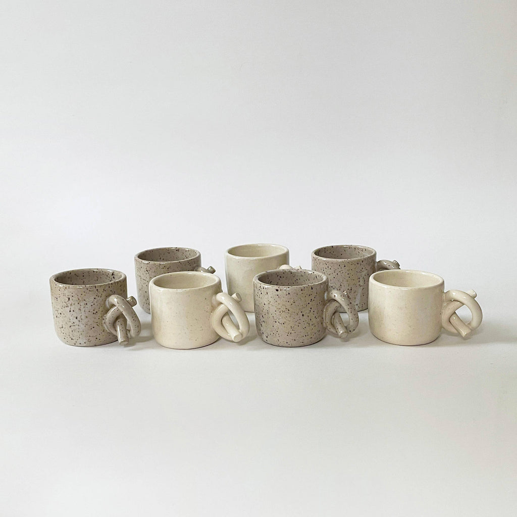 Handmade Ceramic Knot Handle Espresso Cup