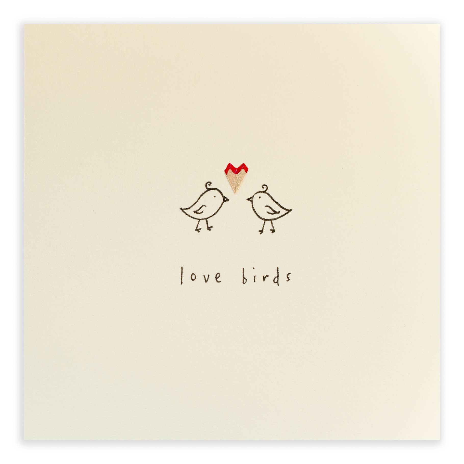 Love Birds Card – Handfinished UK Real Pencil Shavings