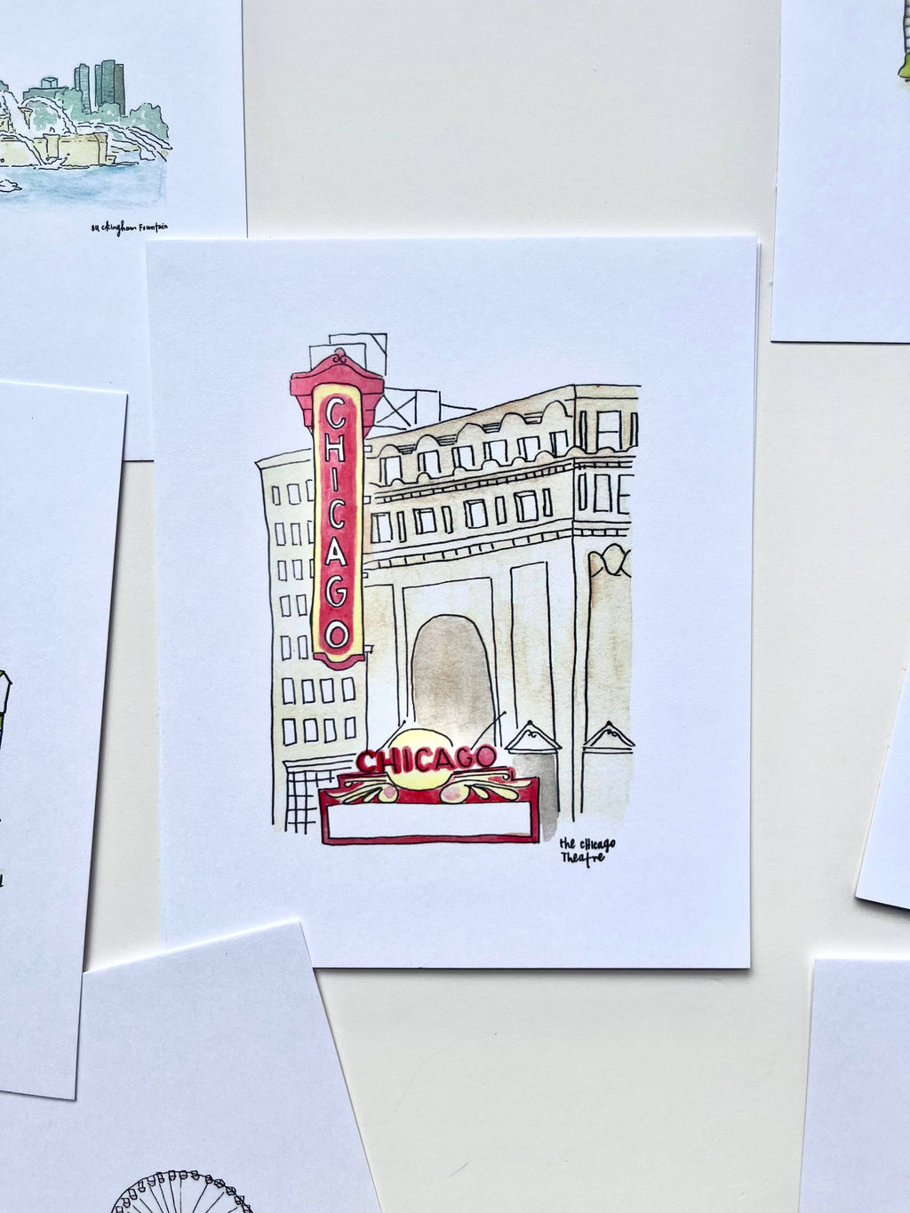 Chicago Watercolor Postcard pack