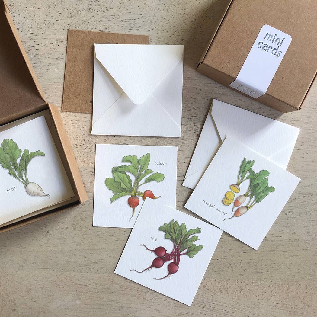 Mini Cards Set / Vegetables . Beets