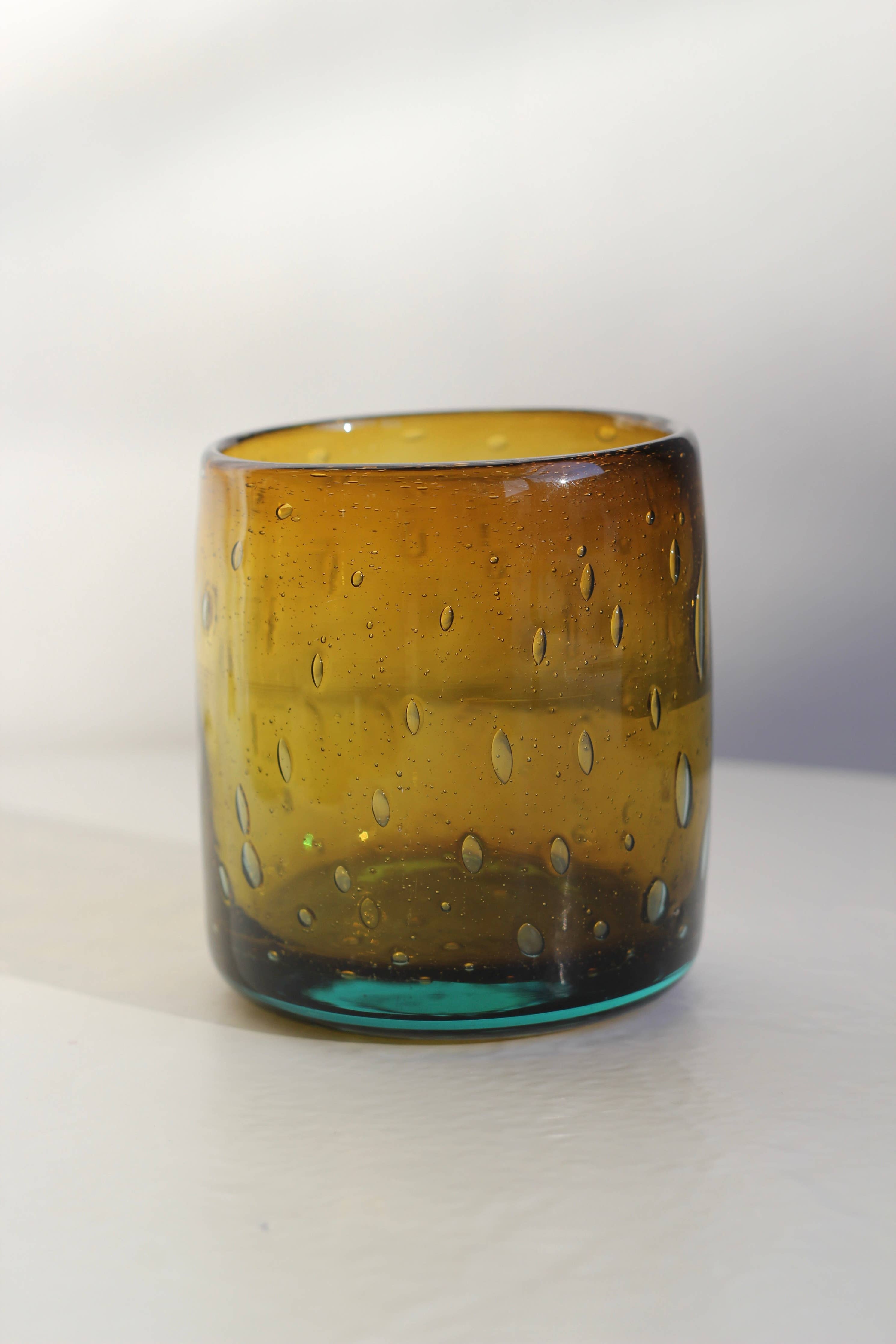 Bubble Rocks Glass - Handblown, Recycled Glass Tumbler