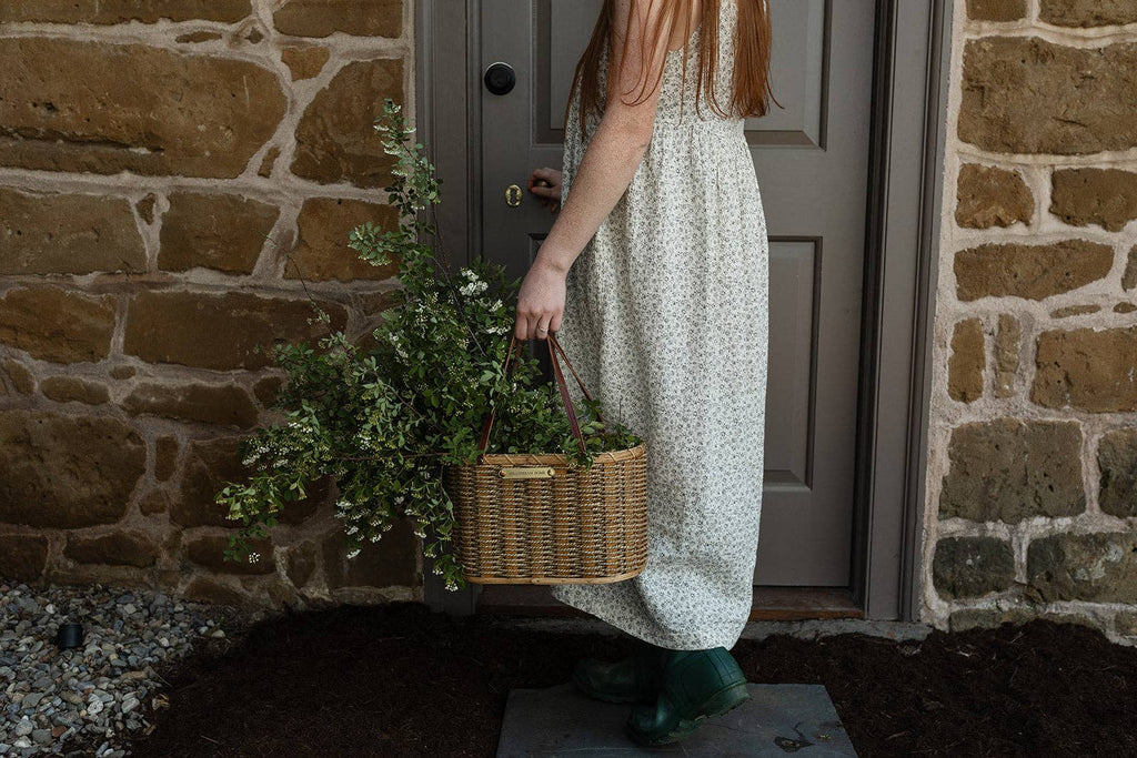 Braided Handbag Basket - Handwoven Amish Crafted