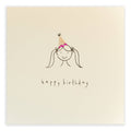 Birthday Hat Girl Card – Handfinished UK Real Pencil Shaving