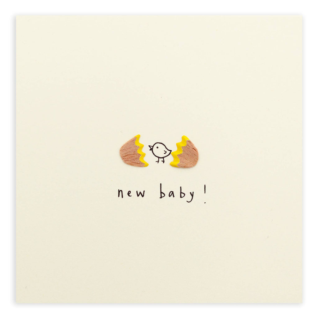 New Baby Egg Card – Handfinished UK Real Pencil Shavings