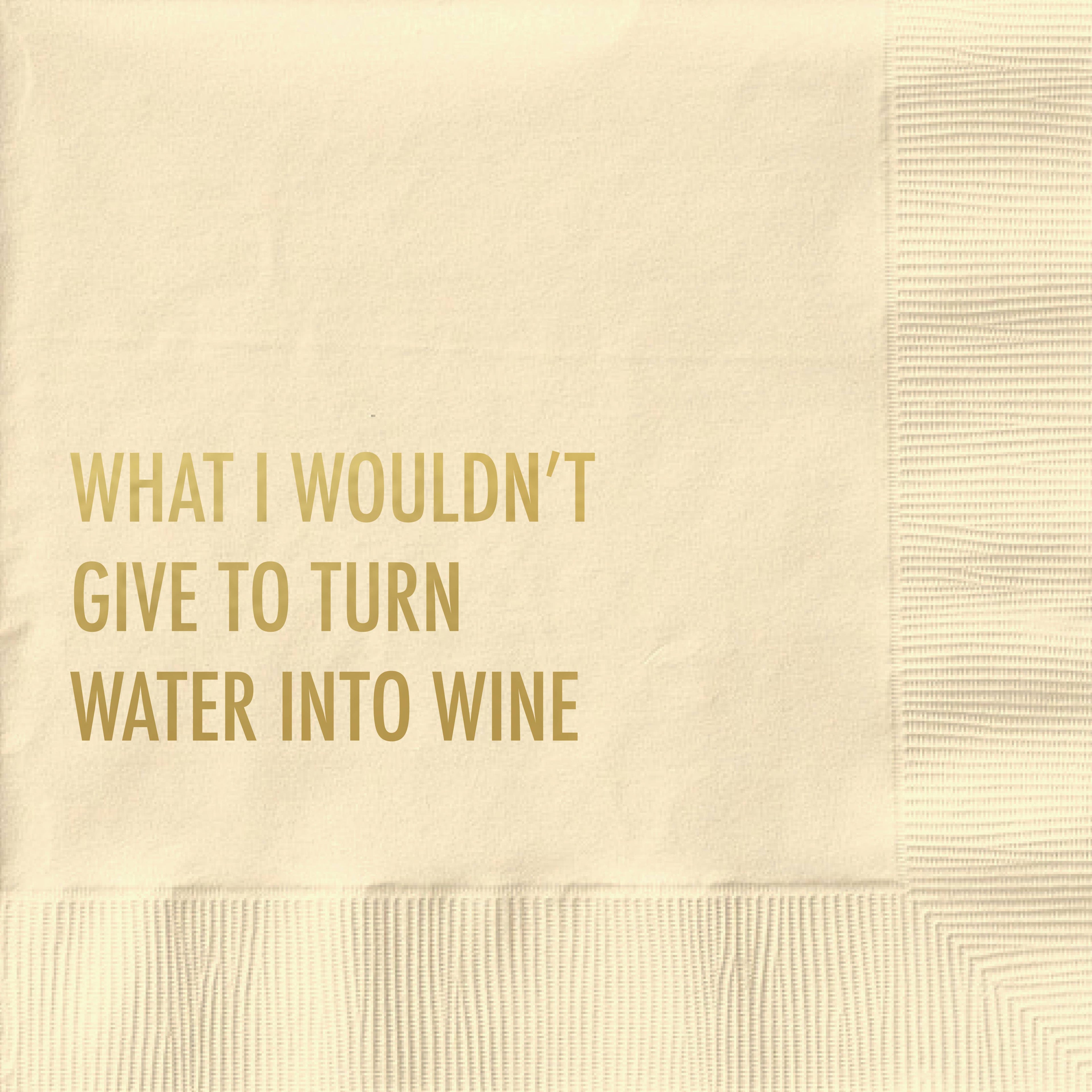 Water Into Wine - Funny Cocktail Napkin