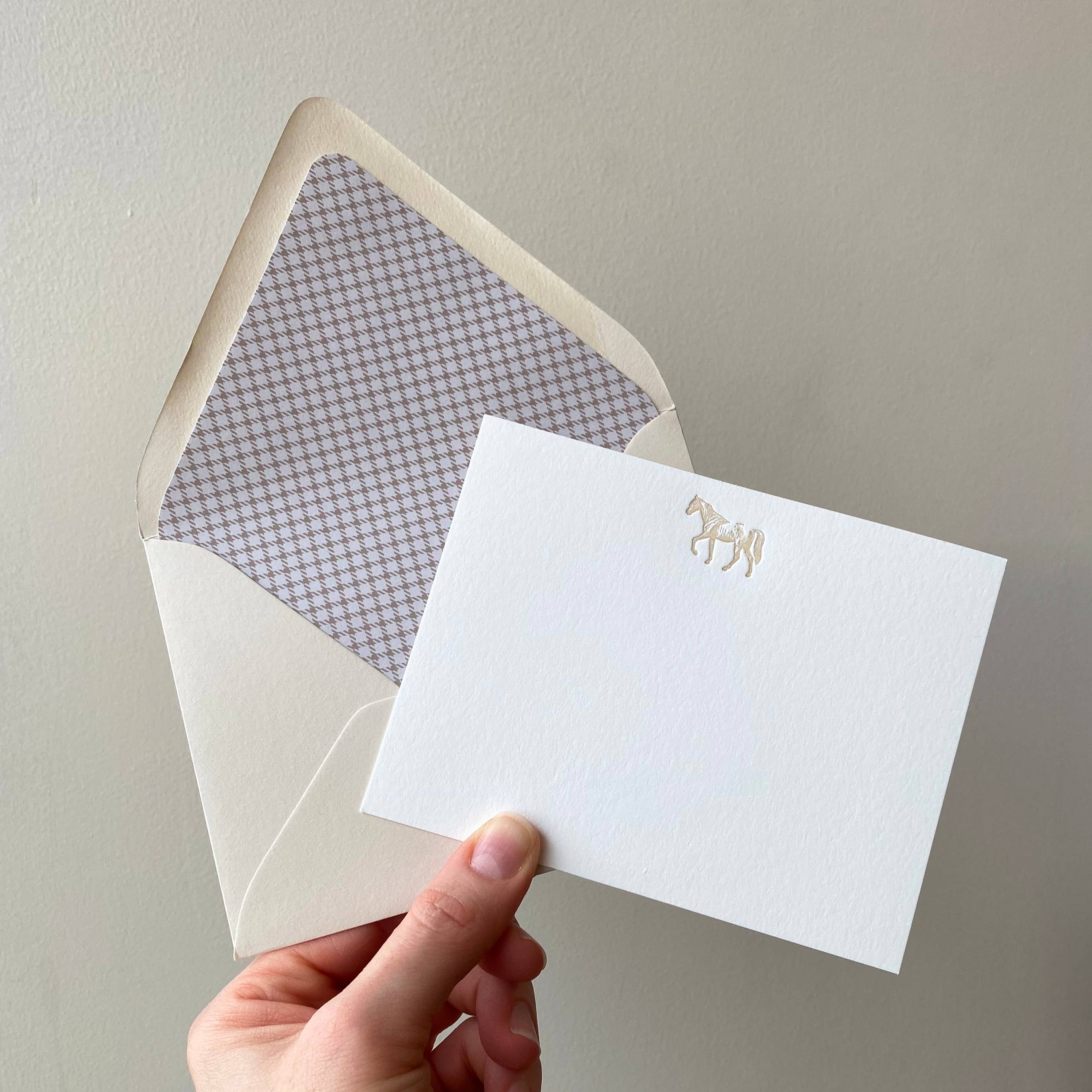 Houndstooth Horses Letterpress Stationery Pack